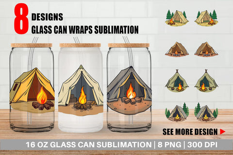 Glass Can Camping Tent Sublimation artnoy 