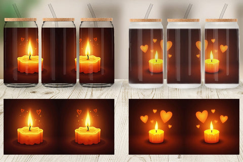 Glass Can Candle Glow Sublimation artnoy 