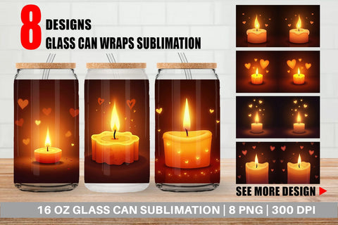 Glass Can Candle Glow Sublimation artnoy 