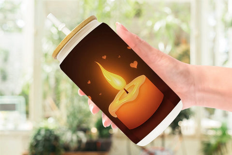 Glass Can Candle Glow Sublimation artnoy 