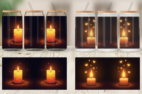 Glass Can Candle Glow Sublimation artnoy 