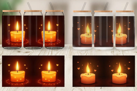 Glass Can Candle Glow Sublimation artnoy 