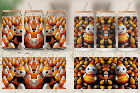 Glass Can Candy Corn Knitted Sublimation artnoy 