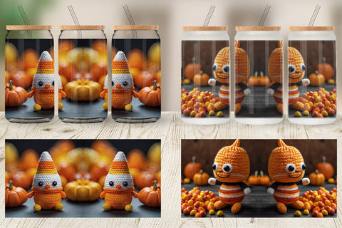 Glass Can Candy Corn Knitted Sublimation artnoy 