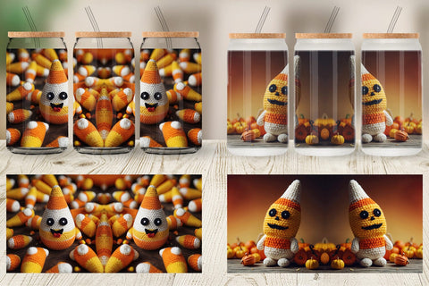 Glass Can Candy Corn Knitted Sublimation artnoy 