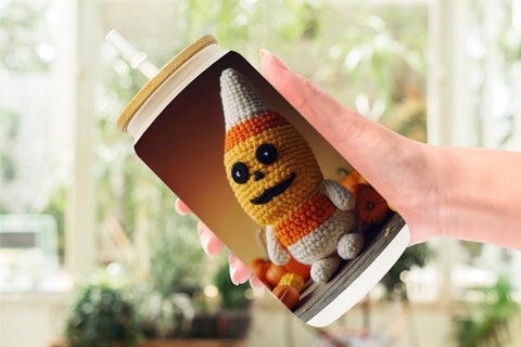 Glass Can Candy Corn Knitted Sublimation artnoy 