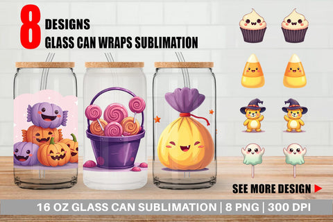 Glass Can Candy Treats Sublimation artnoy 
