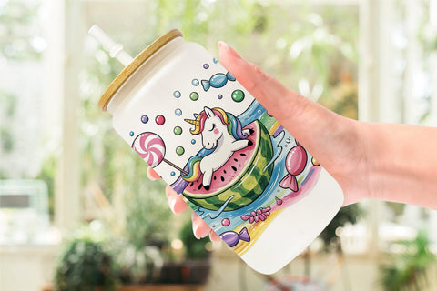 Glass Can Candy Unicorn Summer Sublimation artnoy 