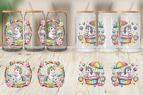 Glass Can Candy Unicorn Summer Sublimation artnoy 