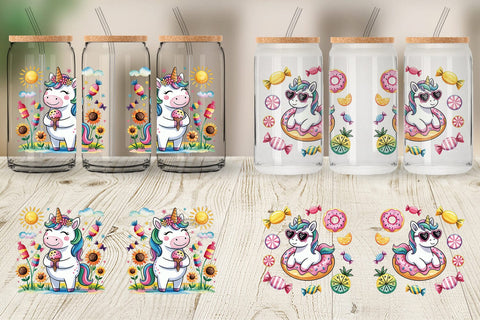 Glass Can Candy Unicorn Summer Sublimation artnoy 