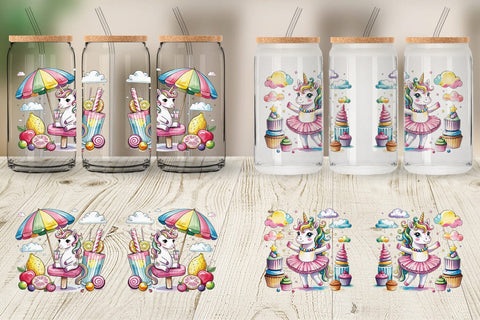 Glass Can Candy Unicorn Summer Sublimation artnoy 