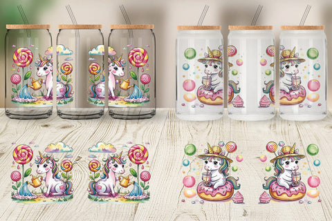 Glass Can Candy Unicorn Summer Sublimation artnoy 