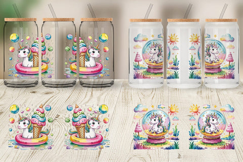 Glass Can Candy Unicorn Summer Sublimation artnoy 