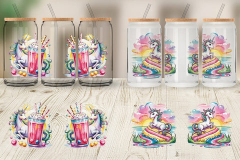 Glass Can Candy Unicorn Summer Sublimation artnoy 
