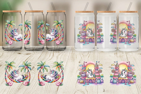 Glass Can Candy Unicorn Summer Sublimation artnoy 