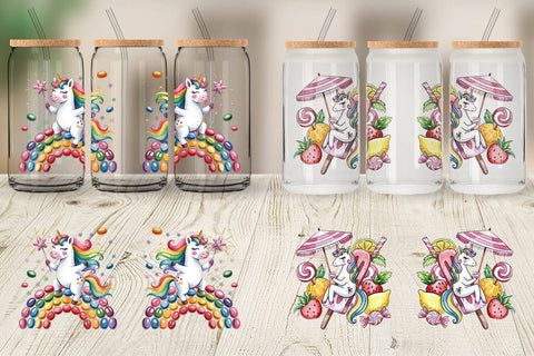 Glass Can Candy Unicorn Summer Sublimation artnoy 
