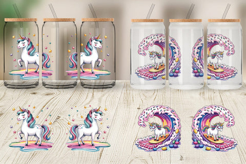 Glass Can Candy Unicorn Summer Sublimation artnoy 