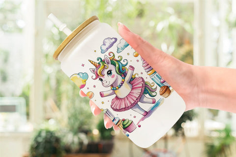Glass Can Candy Unicorn Summer Sublimation artnoy 