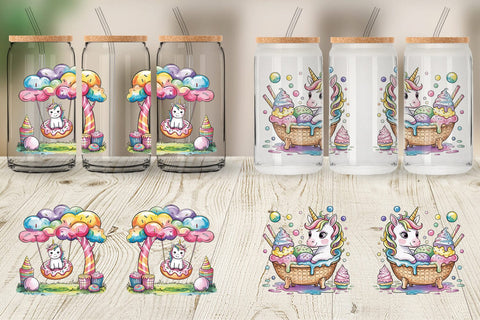 Glass Can Candy Unicorn Summer Sublimation artnoy 