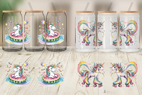 Glass Can Candy Unicorn Summer Sublimation artnoy 