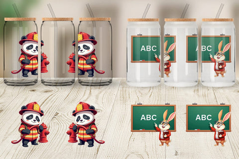 Glass Can Career Animals Sublimation artnoy 