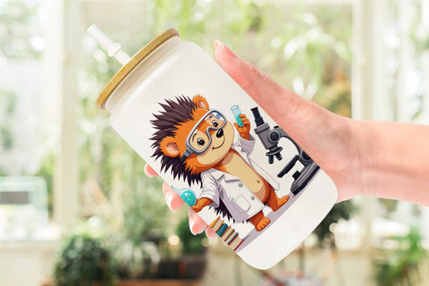 Glass Can Career Animals Sublimation artnoy 