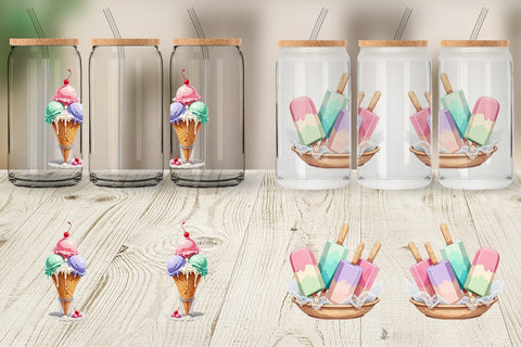 Glass Can Carnival Ice Cream Sublimation artnoy 