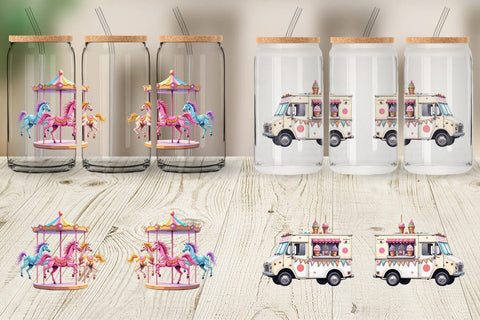 Glass Can Carnival Ice Cream Sublimation artnoy 