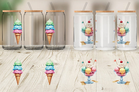 Glass Can Carnival Ice Cream Sublimation artnoy 