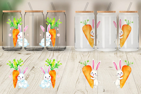 Glass Can Carrot Bunny Sublimation artnoy 