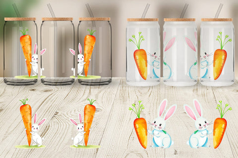 Glass Can Carrot Bunny Sublimation artnoy 