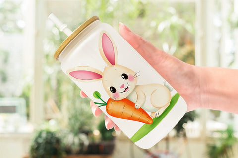 Glass Can Carrot Bunny Sublimation artnoy 