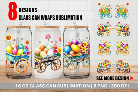Glass Can Cart Easter Sublimation artnoy 