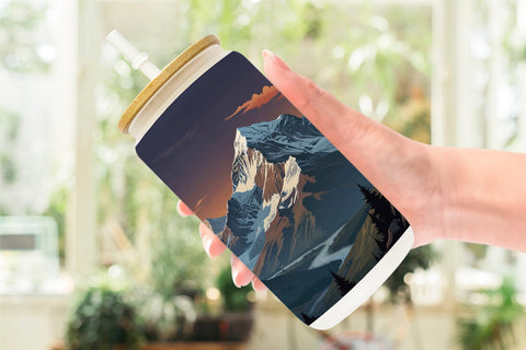 Glass Can Cartoon Mount Everest Sublimation artnoy 