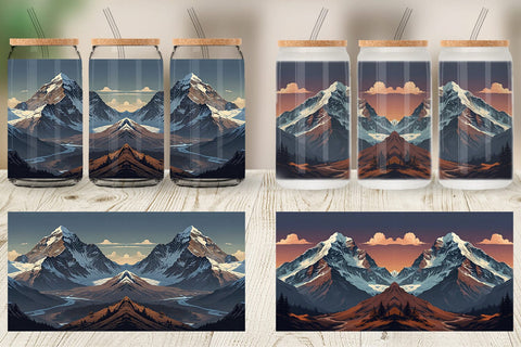 Glass Can Cartoon Mount Everest Sublimation artnoy 