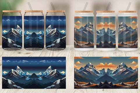 Glass Can Cartoon Mount Everest Sublimation artnoy 