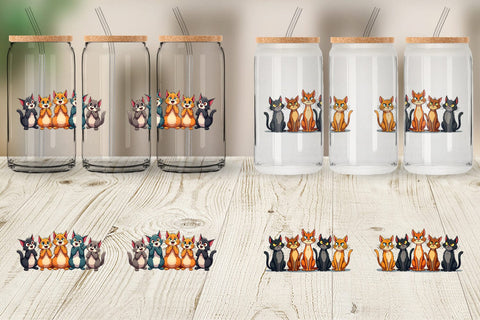 Glass Can Cats Emotion Sublimation artnoy 