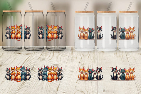 Glass Can Cats Emotion Sublimation artnoy 