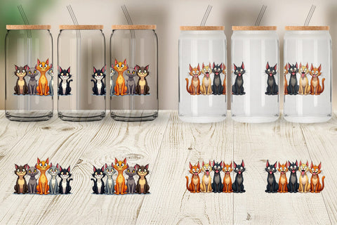 Glass Can Cats Emotion Sublimation artnoy 