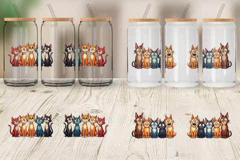 Glass Can Cats Emotion Sublimation artnoy 