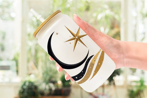 Glass Can Celestial Moon Sublimation artnoy 