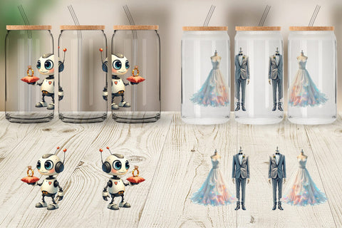 Glass Can Celestial Union Sci-Fi Wedding Sublimation artnoy 