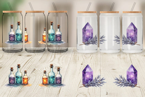 Glass Can Celestial Witchy Apothecary Sublimation artnoy 