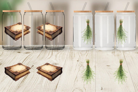 Glass Can Celestial Witchy Apothecary Sublimation artnoy 