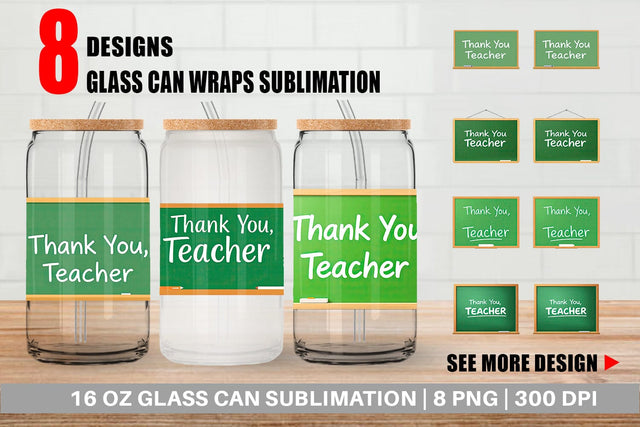 Glass Can Chalkboard Sublimation artnoy 