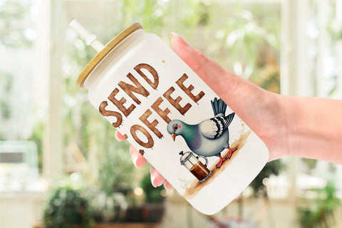 Glass Can Chaos Caffeine Sarcastic Quotes Sublimation artnoy 