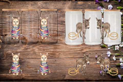 Glass Can Chaotic Celestial Western Watercolor Sublimation artnoy 