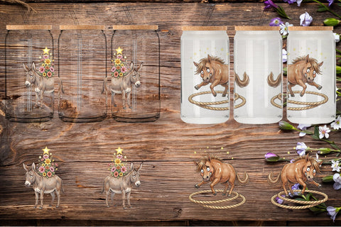 Glass Can Chaotic Celestial Western Watercolor Sublimation artnoy 