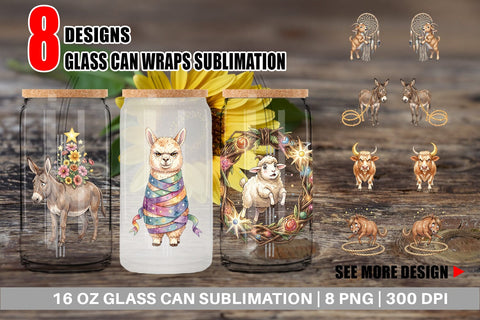 Glass Can Chaotic Celestial Western Watercolor Sublimation artnoy 