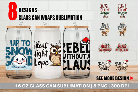 Glass Can Chaotic Holiday Spirit: Energetic Ugly Cute Quotes Sublimation artnoy 